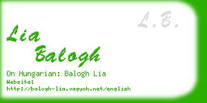 lia balogh business card